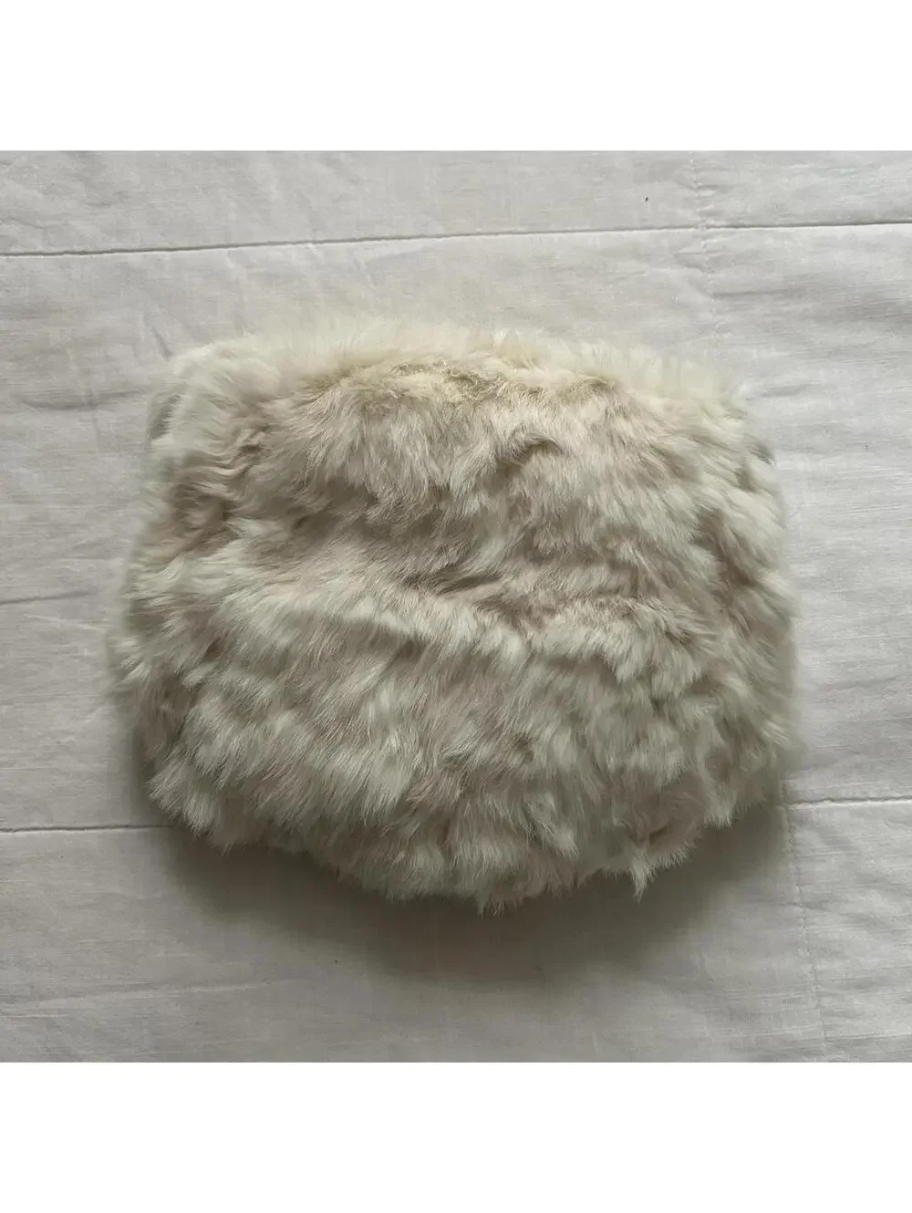 White Real Fur Muff Hand Warmer Lolita Winter Japan One Size